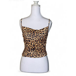 NWT Nasty Gal Leopard Ruched Cami Top Size 4 🐆🔥
